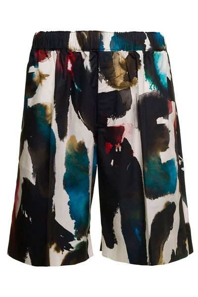Alexander McQueen Watercolour Graffiti Printed Shorts