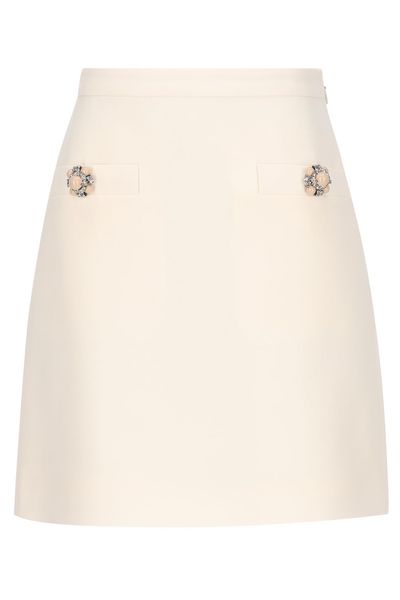 Valentino Button Embellished A-Line Mini Skirt