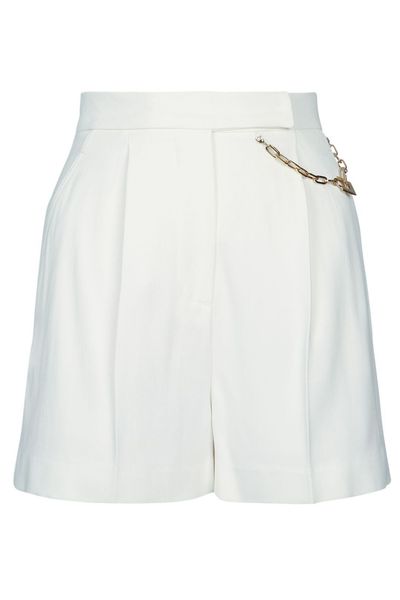 Elisabetta Franchi Pleated Chain-Detail Shorts