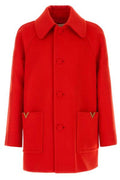 Valentino Logo Plaque Button-Up Coat
