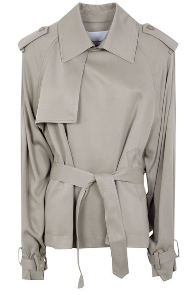 The Frankie Shop Elva Fluid Short Trench Coat