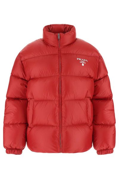 Prada Logo Printed Puffer Jacket