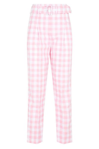 Prada Checked Belted Trousers