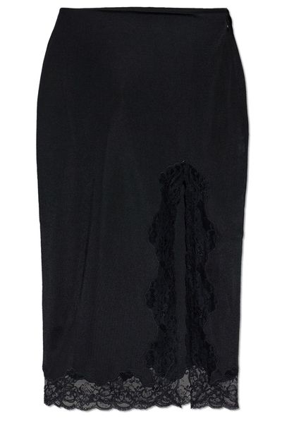 Balmain Lace Trim Midi Skirt