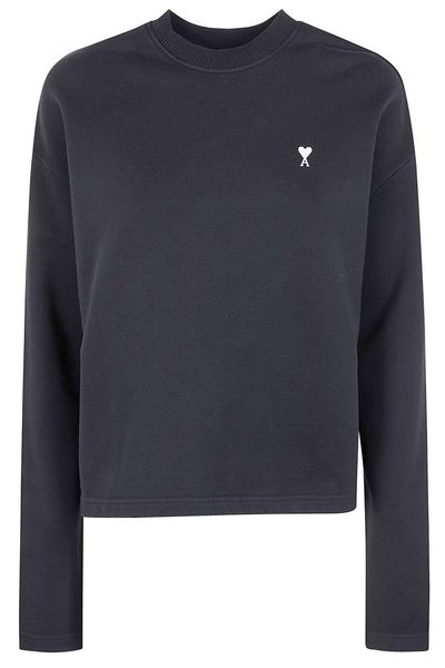 AMI Paris Logo Embroidered Crewneck T-Shirt