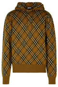 Burberry Checked Drawstring Knitted Hoodie