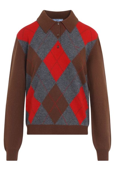 Prada Argyle Knitted Jumper