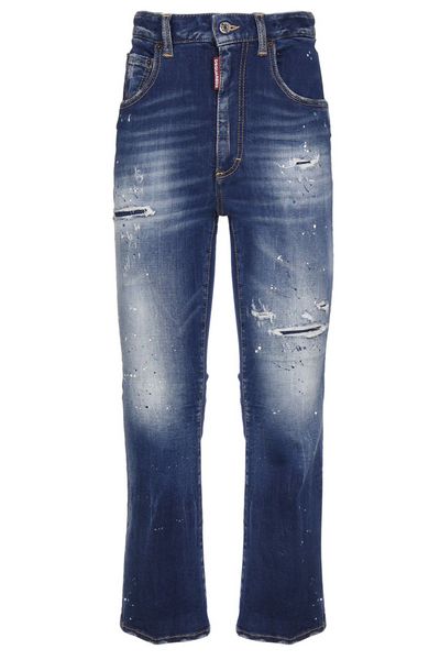Dsquared2 High-Waisted Distressed Flared Jeans
