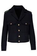 Nili Lotan Lourdes Buttoned Cropped Military Jacket