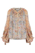 Zimmermann Rebellion Corded Spliced Floral Blouse