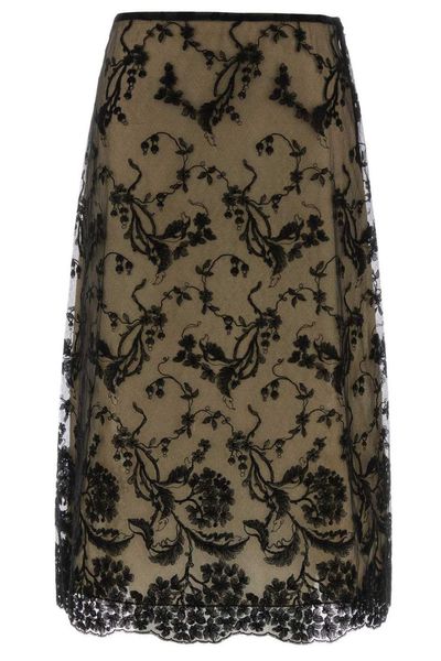 Fendi Peonia Lace Midi Skirt