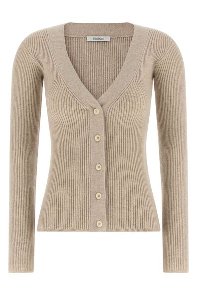Max Mara Mxmgioiosa V-Neck Ribbed Cardigan