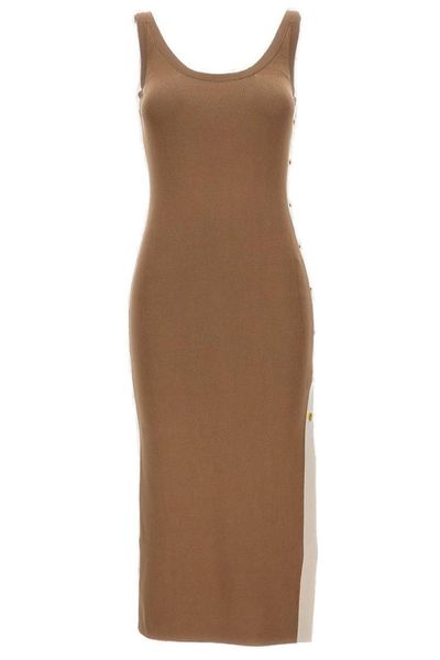 Elisabetta Franchi Side Slit Sleeveless Knitted Dress