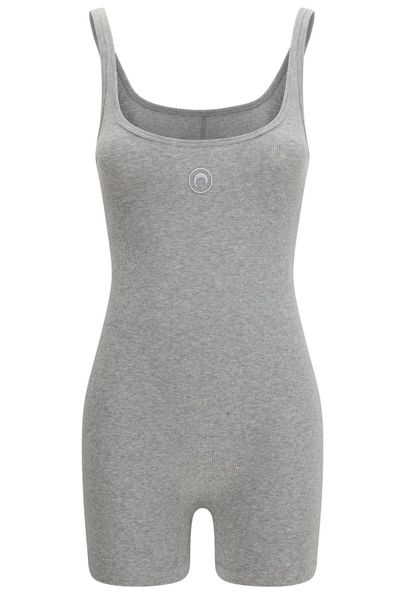 Marine Serre Moon Logo Ribbed Short Jumpsuit