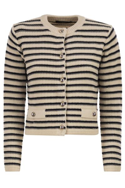 Weekend Max Mara Vodka Striped Cropped Cardigan