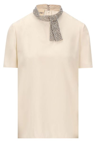 Valentino Embellished Short-Sleeved Top