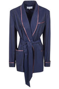 Maison Margiela Belted Piped Trim Blazer