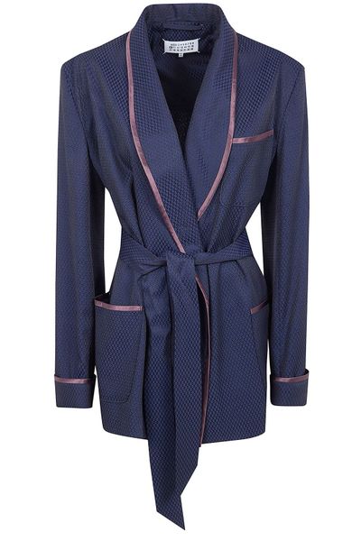 Maison Margiela Belted Piped Trim Blazer