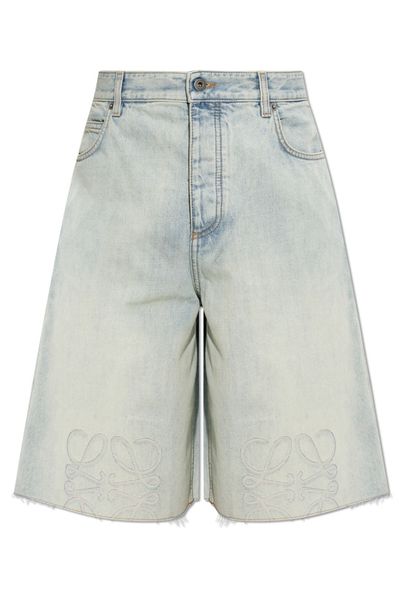 Loewe Raw Hem Denim Bermuda Shorts