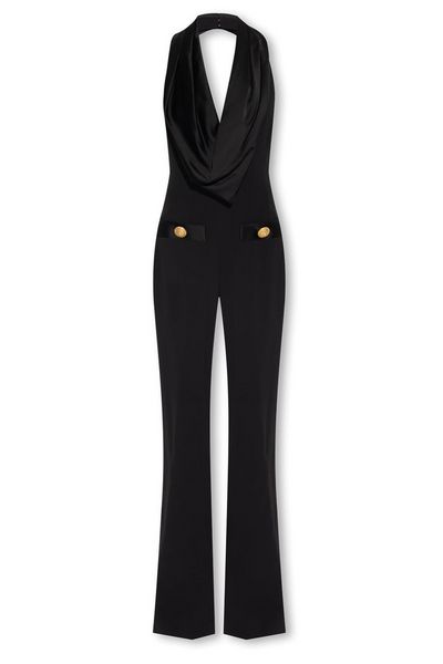 Balmain Denuded Shoulder Open Back Jumpsuit