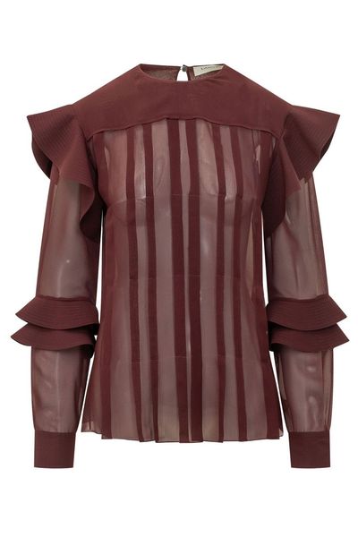 Lanvin Ruffled Sheer Blouse