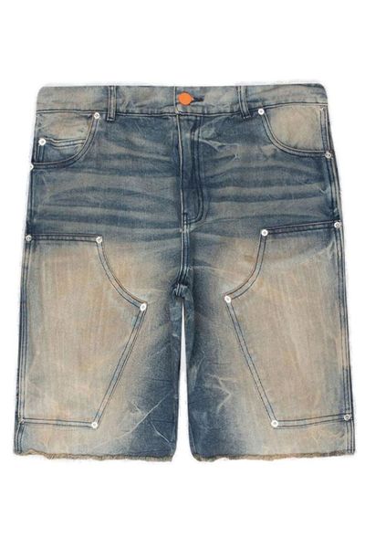 Hellstar Fadded Effect Frayed-Hem Shorts