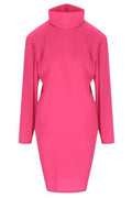 Saint Laurent High Neck Long-Sleeved Boxy Dress