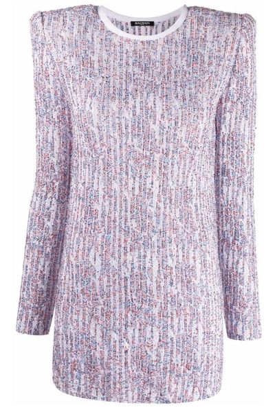 Balmain Sequin Embellished Knitted Mini Dress