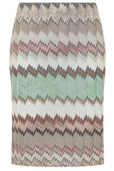 Missoni Side Slit Lamé Midi Skirt