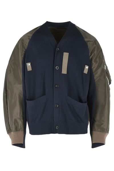 Sacai V-Neck Panelled Cardigan