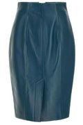 Balmain Zipped Leather Skirt