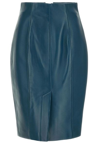 Balmain Zipped Leather Skirt