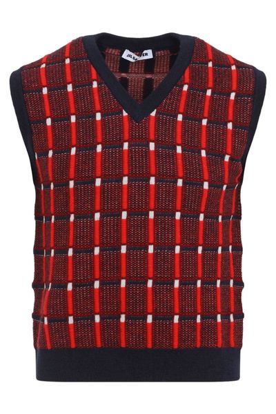 Jil Sander Checked Sleeveless Knitted Top