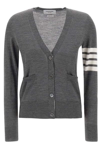 Thom Browne 4 Bar V-Neck Cardigan