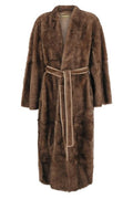 Nour Hammour Belted Fur Long Coat