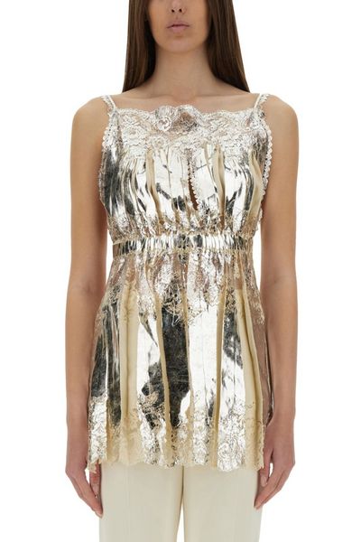 Rabanne Lace Detailed Strapped Top