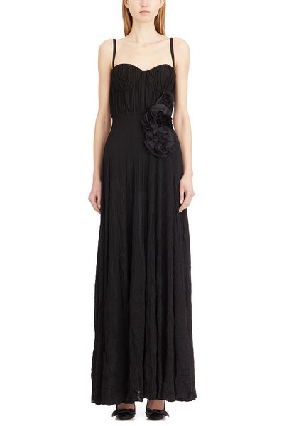 Elisabetta Franchi Embroidered Flower Red Carpet Dress