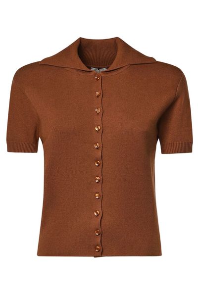 Magda Butrym Buttoned Short-Sleeve Knitted Top