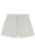 Ganni Lace-Trim Denim Shorts