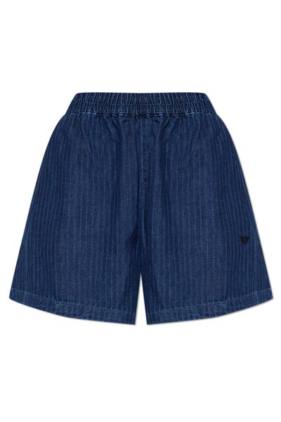Emporio Armani Pinstriped Denim Shorts