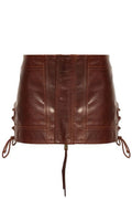 Dsquared2 Lace-Up Detail Leather Mini Skirt