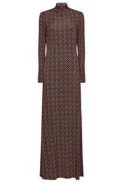 Rabanne High Neck Floral Maxi Dress