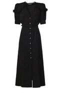 Alessandra Rich Belted Ruffled Midi Dress