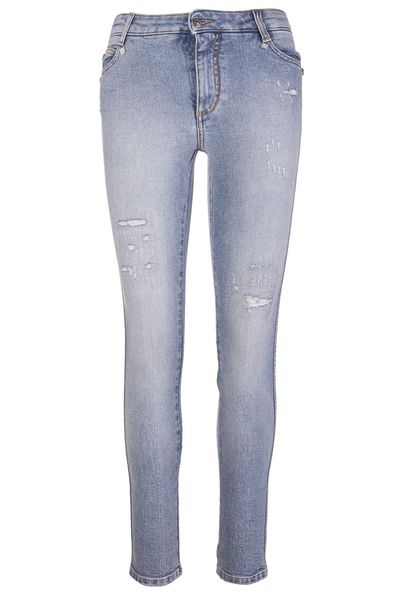 Ermanno Scervino Mid-Rise Straight-Leg Distressed Jeans