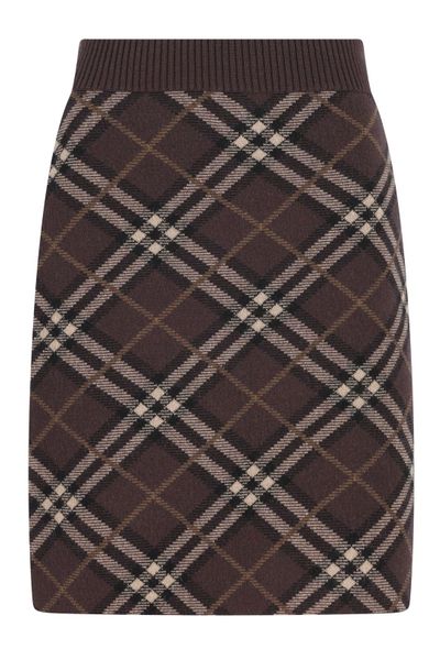 Burberry Checked Knitted Skirt