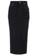Givenchy Straight Hem Midi Denim Skirt