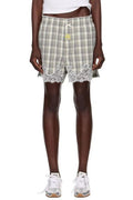 Martine Rose Lace Detailed Checked Shorts