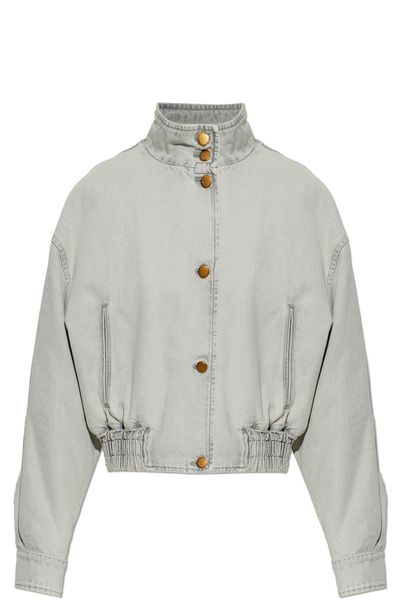 Jil Sander Stand Collar Cropped Denim Jacket