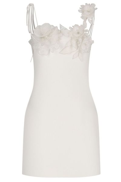 David Koma Lace Rose Flower Embroidered Mini Dress