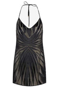Roberto Cavalli Ray Devoré Print Mini Slip Dress